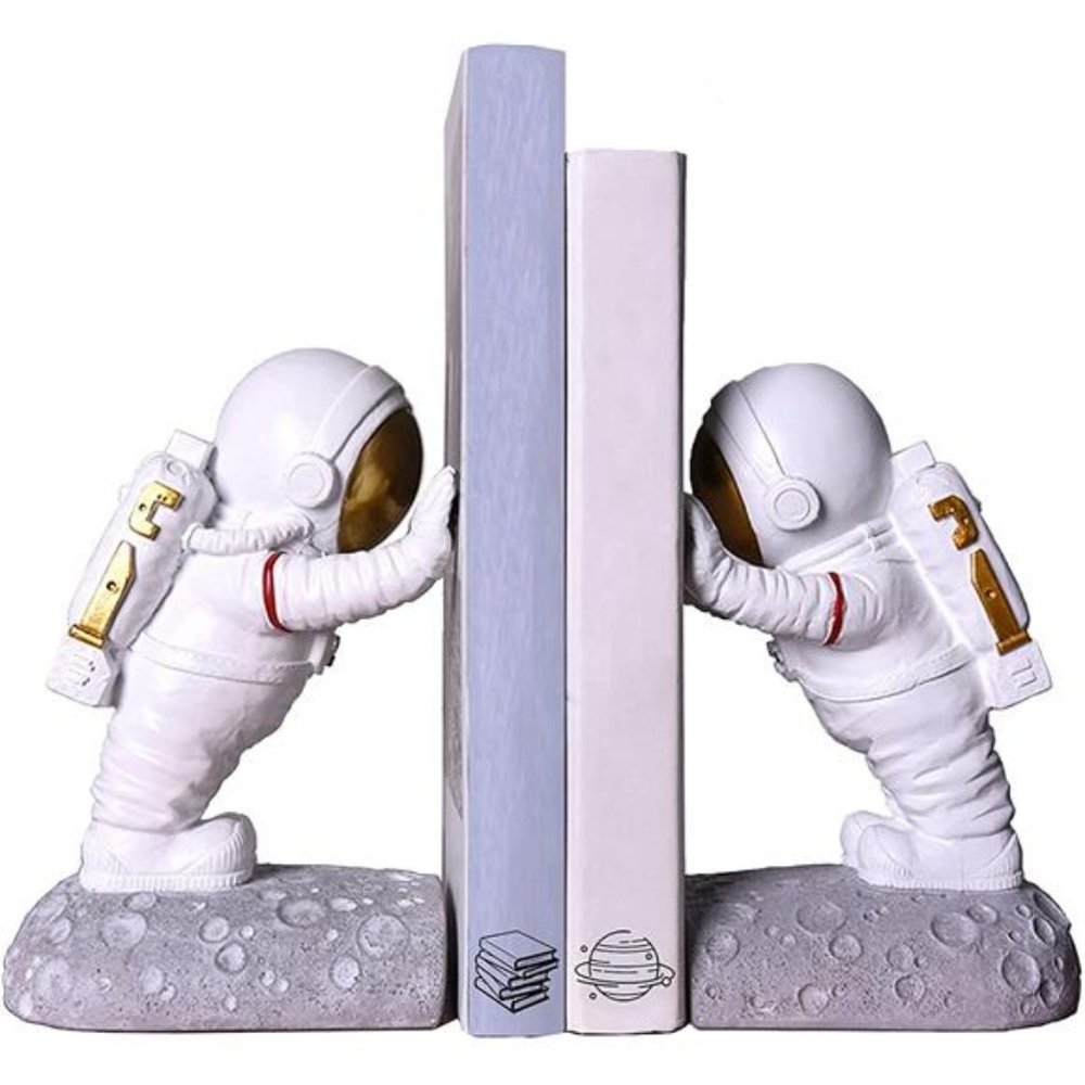 Astronaut Bookends -Book Ends to Hold Books -Space Decor Bookends for Kids Rooms